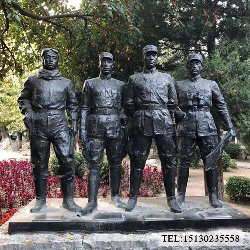 红军人物铸铜雕塑