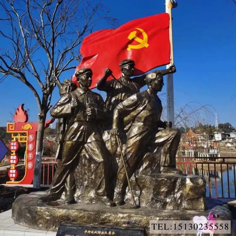 铸铜抗日红军雕塑