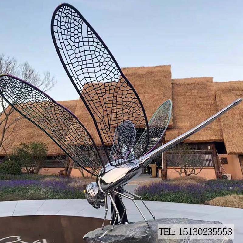 不锈钢蜻蜓雕塑定制厂家