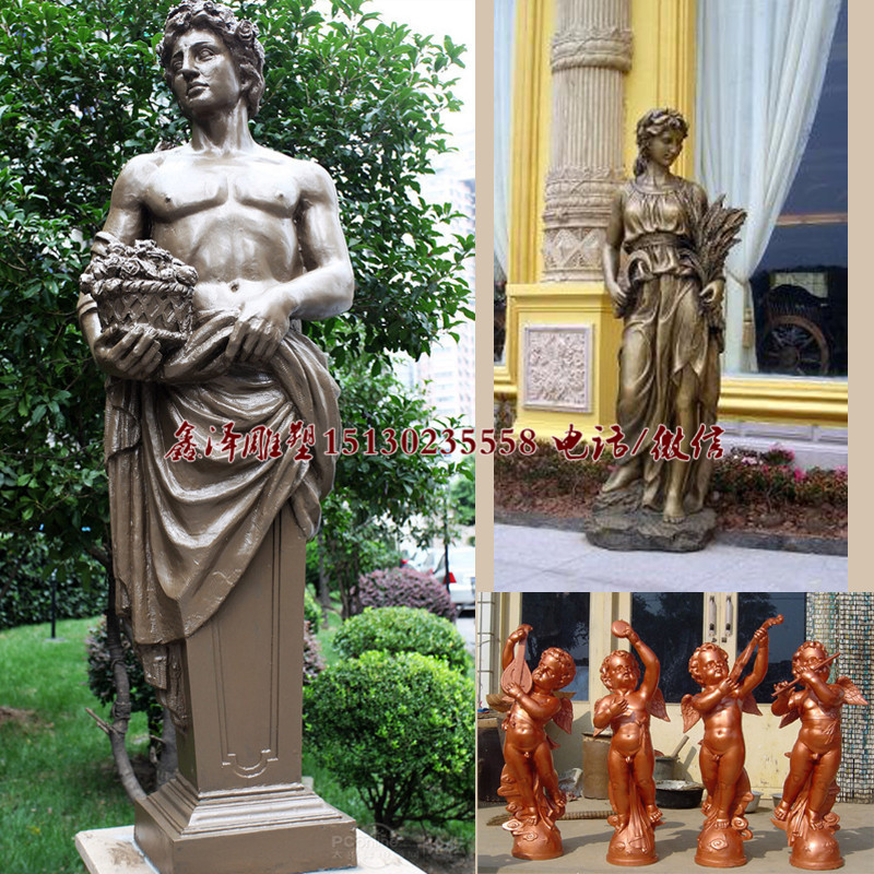 玻璃钢雕塑仿铜欧式女神像西方人物模型摆件庭院广场酒店公园装饰
