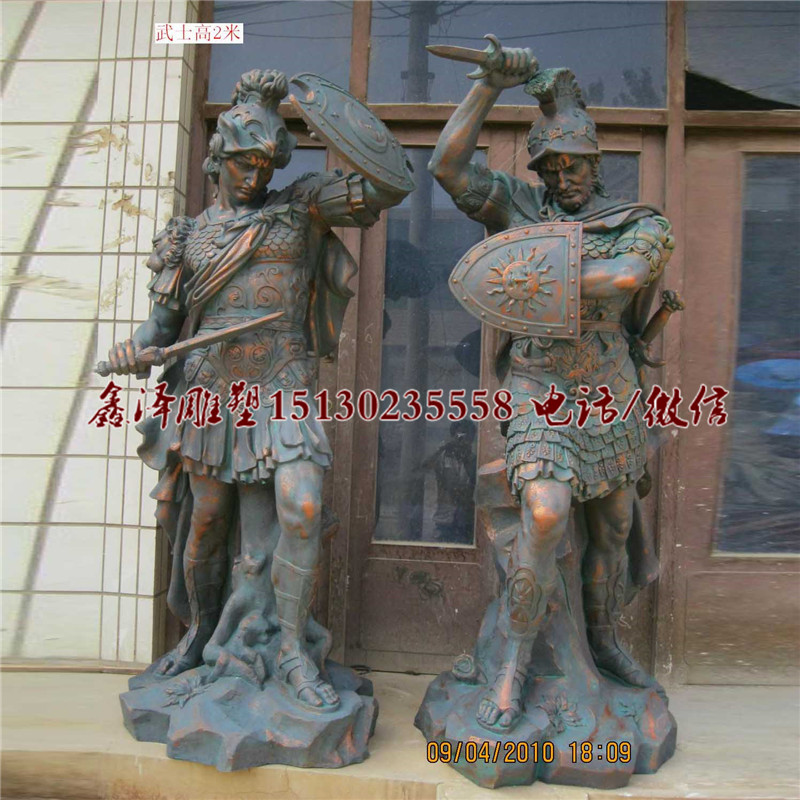 侍卫雕塑罗马古代武士雕塑西方人物玻璃钢雕塑定做仿铜雕塑
