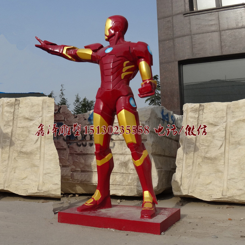 热卖玻璃钢彩绘英雄联盟人物雕塑钢铁侠雕塑超人雕塑网吧影院摆件