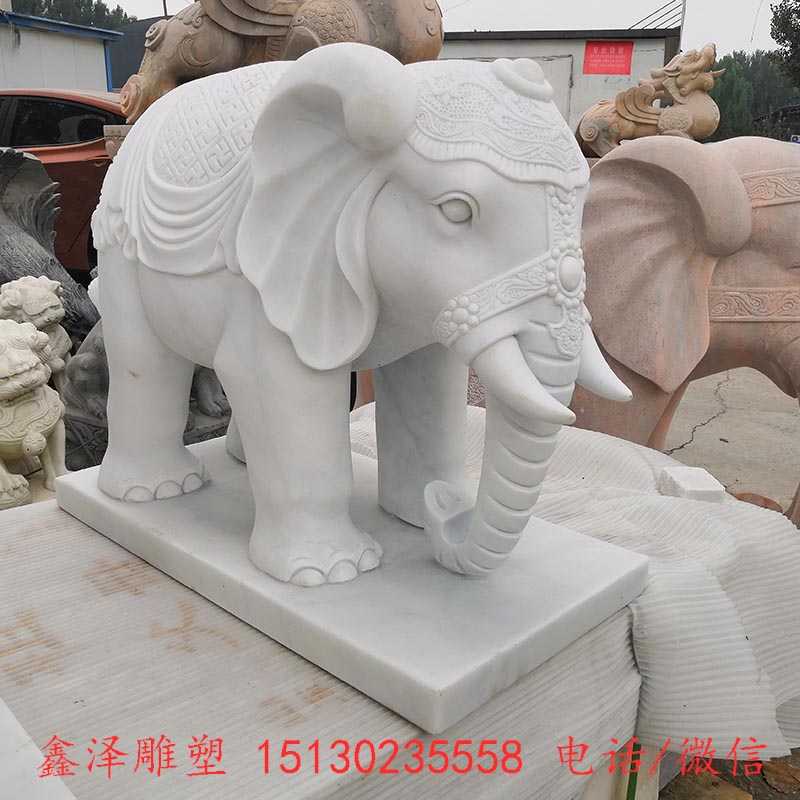 汉AG九游会雕大象一对家用看门风水石象酒店别墅招财小象吉祥摆件