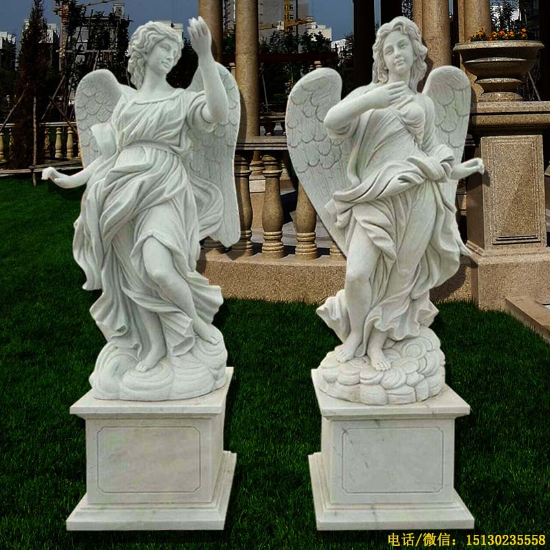 石雕人物定制天使雕塑石材雕刻欧式人物四季神月亮女神雕像摆件